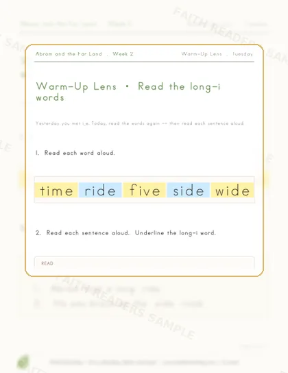 Grade 1 · Week 1 lesson preview 2