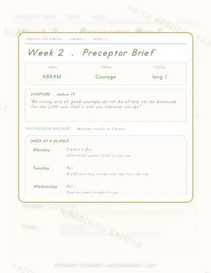 Grade 1 Week 1 Preceptor Guide page preview
