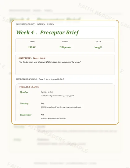 Grade 1 Week 3 Preceptor Guide page preview