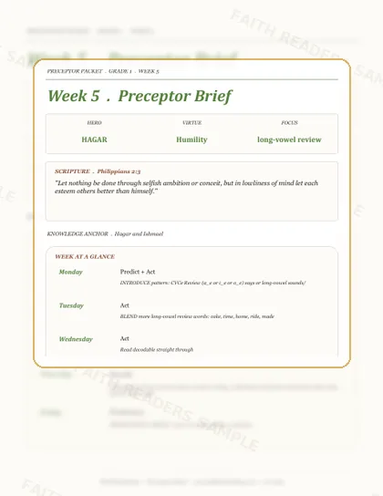 Grade 1 Week 4 Preceptor Guide page preview