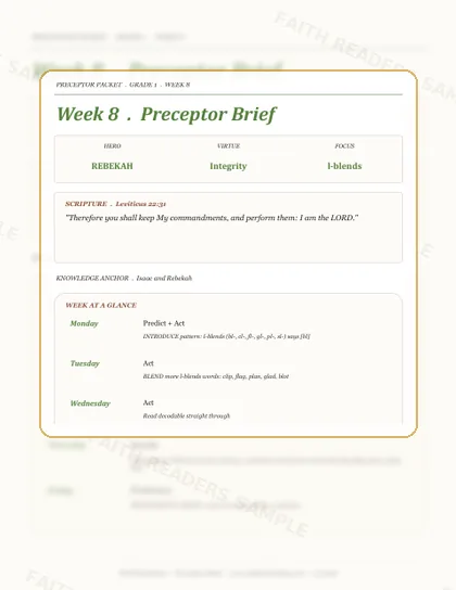 Grade 1 Week 7 Preceptor Guide page preview