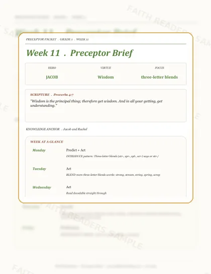 Grade 1 Week 10 Preceptor Guide page preview