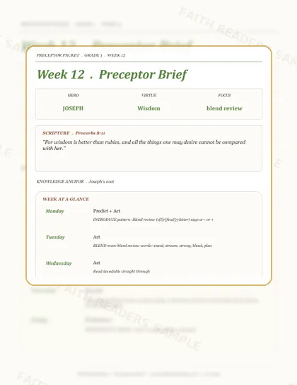 Grade 1 Week 11 Preceptor Guide page preview