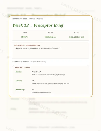 Grade 1 Week 12 Preceptor Guide page preview