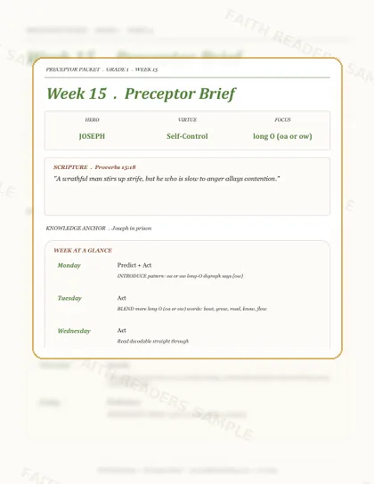 Grade 1 Week 14 Preceptor Guide page preview