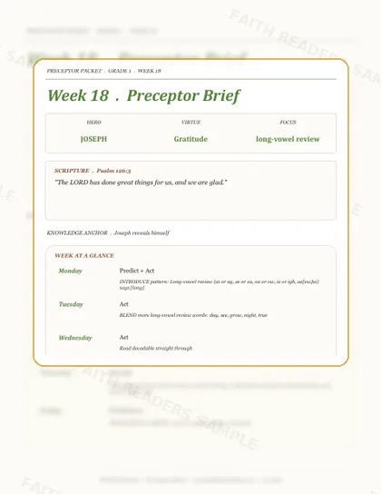 Grade 1 Week 17 Preceptor Guide page preview