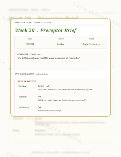 Grade 1 Week 19 Preceptor Guide page preview