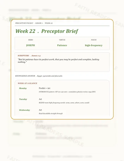 Grade 1 Week 21 Preceptor Guide page preview