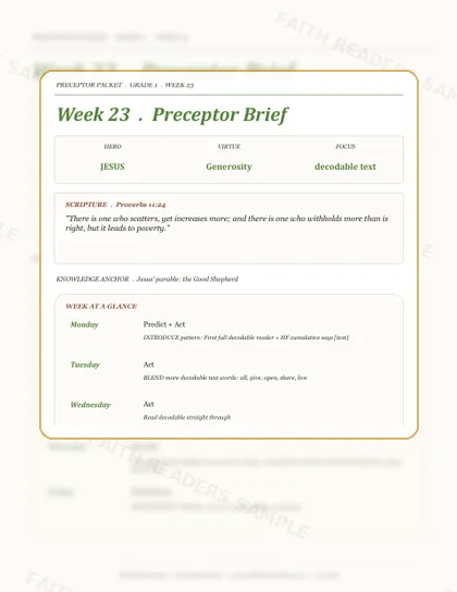Grade 1 Week 22 Preceptor Guide page preview