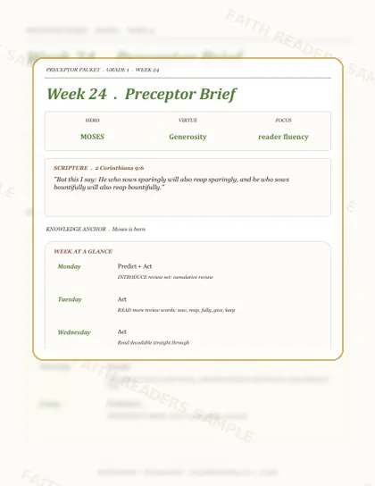 Grade 1 Week 23 Preceptor Guide page preview