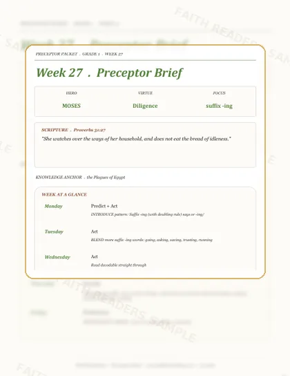 Grade 1 Week 26 Preceptor Guide page preview