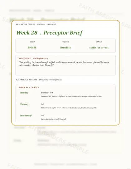 Grade 1 Week 27 Preceptor Guide page preview