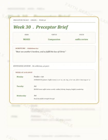Grade 1 Week 29 Preceptor Guide page preview