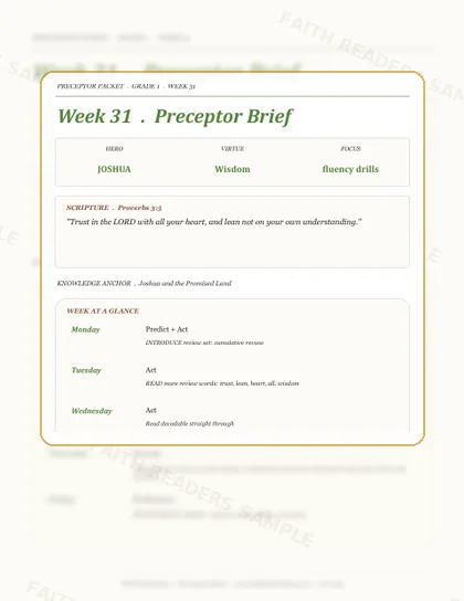 Grade 1 Week 30 Preceptor Guide page preview