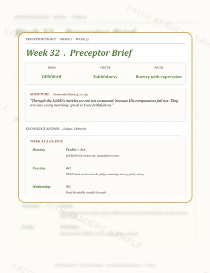 Grade 1 Week 31 Preceptor Guide page preview