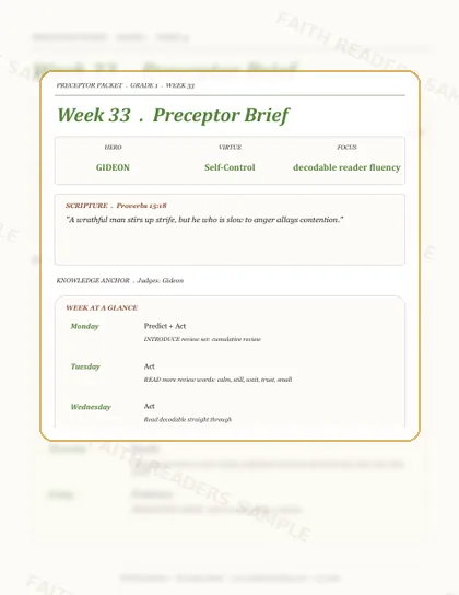 Grade 1 Week 32 Preceptor Guide page preview