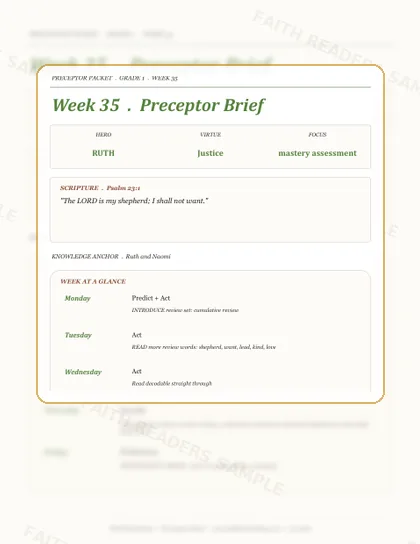 Grade 1 Week 34 Preceptor Guide page preview