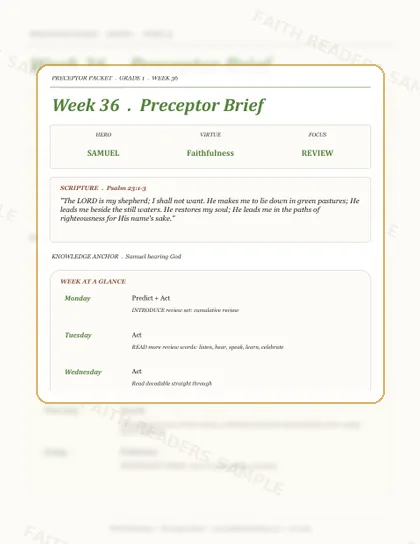 Grade 1 Week 35 Preceptor Guide page preview