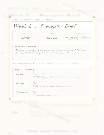 Grade 2 Week 1 Preceptor Guide page preview