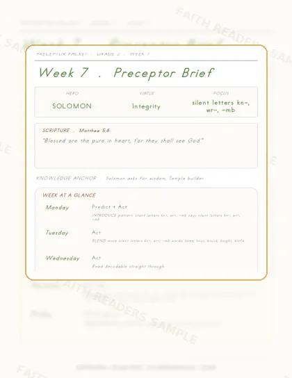 Grade 2 Week 6 Preceptor Guide page preview