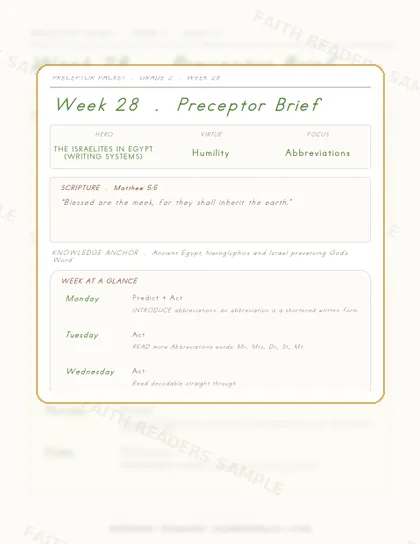 Grade 2 Week 27 Preceptor Guide page preview