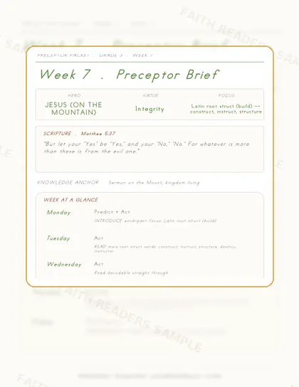 Grade 3 Week 6 Preceptor Guide page preview