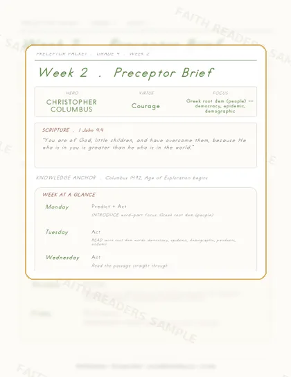 Grade 4 Week 1 Preceptor Guide page preview