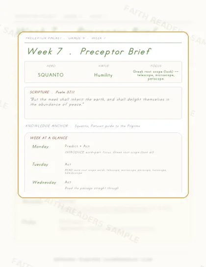Grade 4 Week 6 Preceptor Guide page preview