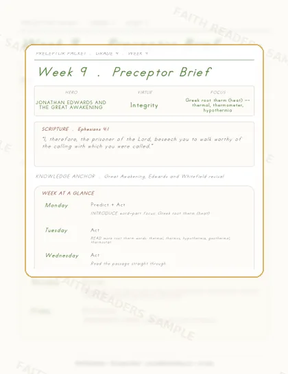 Grade 4 Week 8 Preceptor Guide page preview