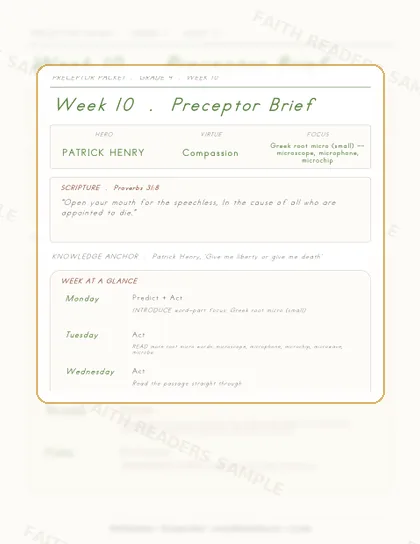Grade 4 Week 9 Preceptor Guide page preview