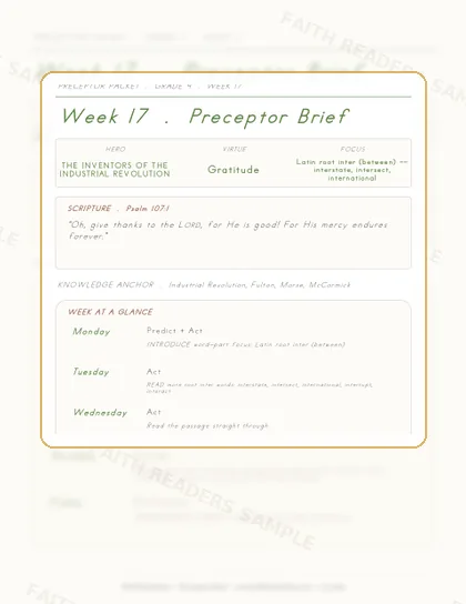 Grade 4 Week 16 Preceptor Guide page preview
