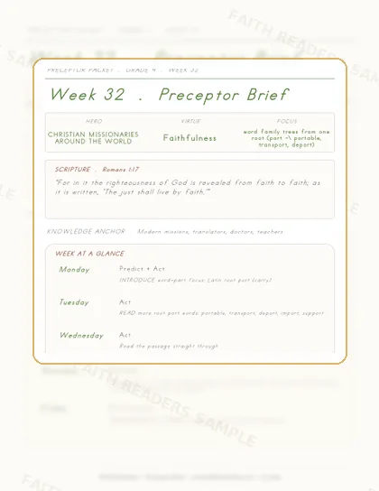 Grade 4 Week 31 Preceptor Guide page preview