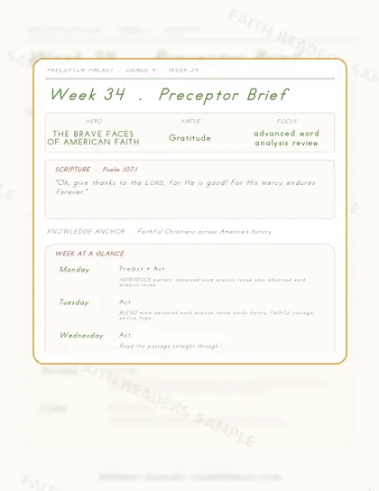 Grade 4 Week 33 Preceptor Guide page preview