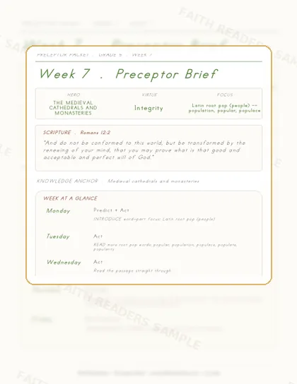 Grade 5 Week 6 Preceptor Guide page preview