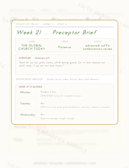 Grade 5 Week 20 Preceptor Guide page preview