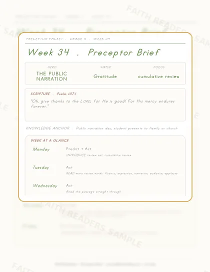 Grade 5 Week 33 Preceptor Guide page preview