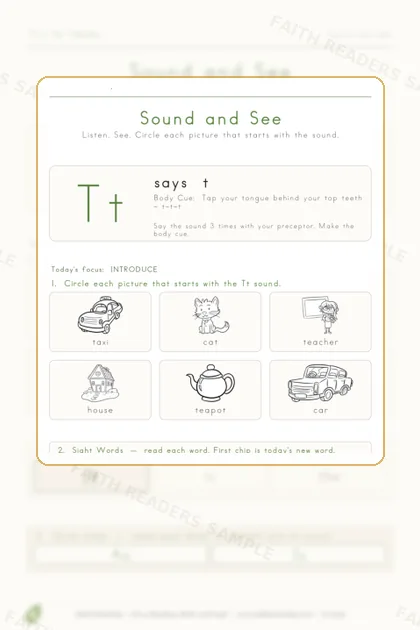 Kindergarten · Week 3 lesson preview 1