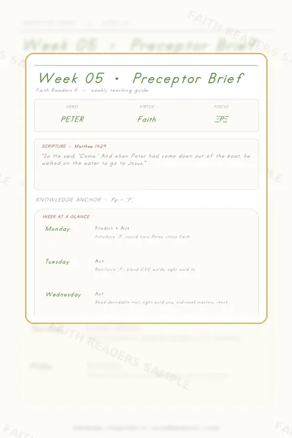 Kindergarten Week 4 Preceptor Guide page preview