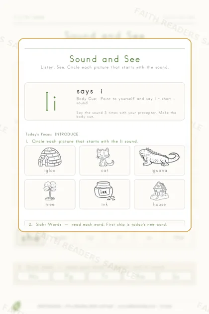 Kindergarten · Week 6 lesson preview 1