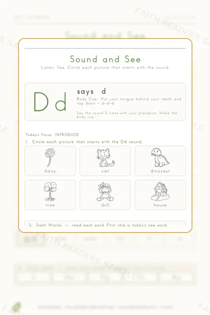 Kindergarten · Week 7 lesson preview 1