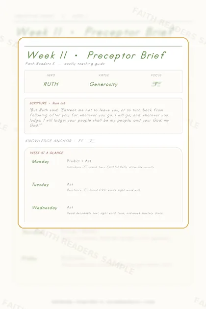 Kindergarten Week 10 Preceptor Guide page preview