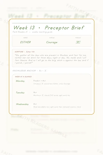 Kindergarten Week 12 Preceptor Guide page preview