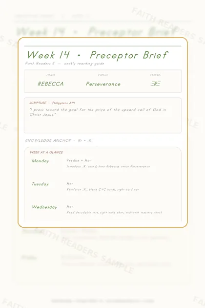 Kindergarten Week 13 Preceptor Guide page preview