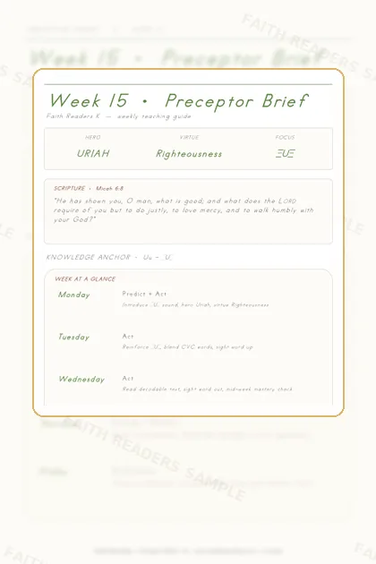 Kindergarten Week 14 Preceptor Guide page preview