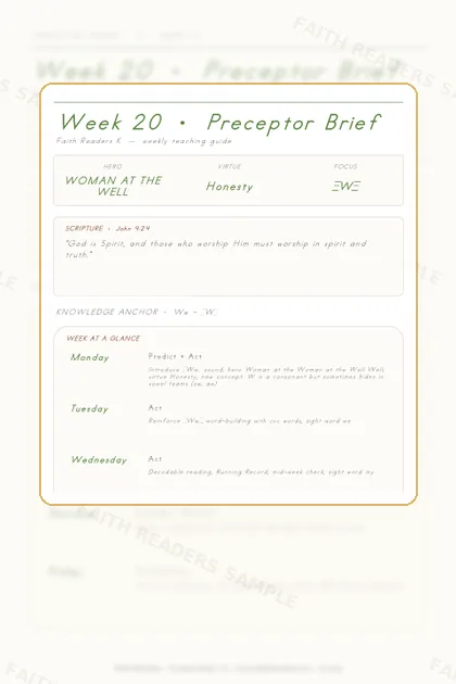 Kindergarten Week 19 Preceptor Guide page preview