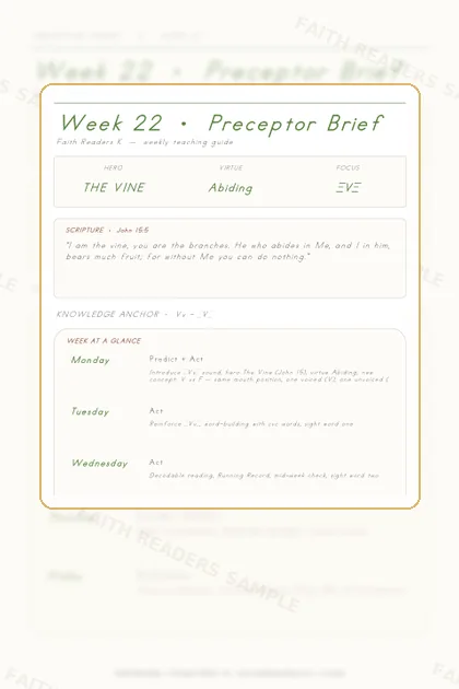 Kindergarten Week 21 Preceptor Guide page preview
