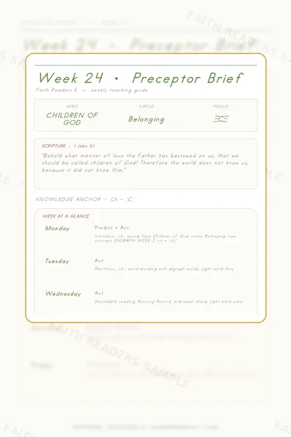 Kindergarten Week 23 Preceptor Guide page preview