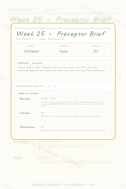 Kindergarten Week 24 Preceptor Guide page preview