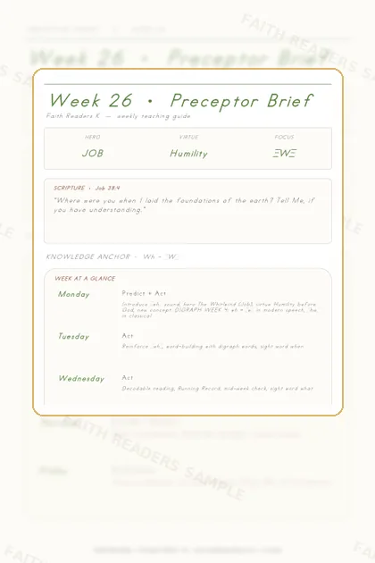 Kindergarten Week 25 Preceptor Guide page preview