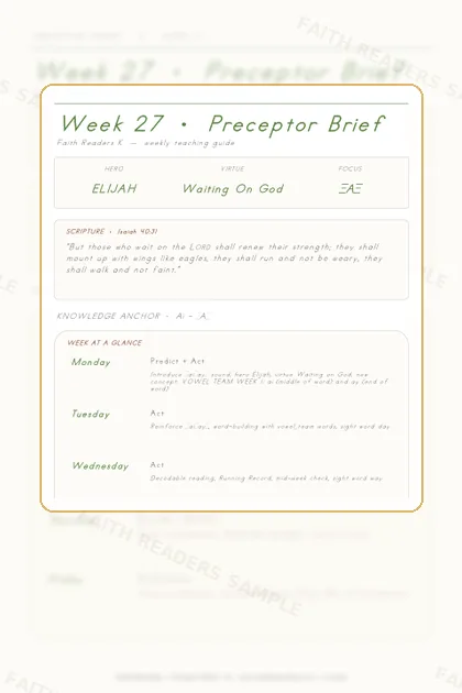 Kindergarten Week 26 Preceptor Guide page preview